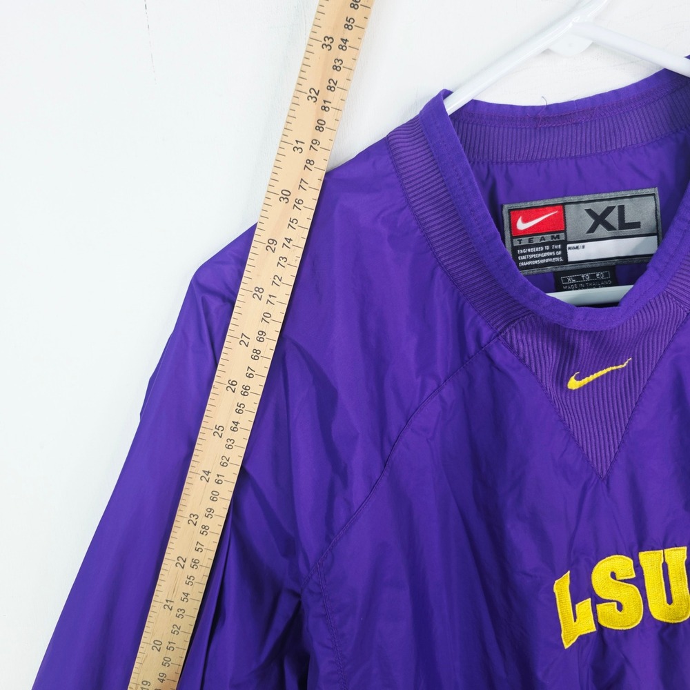 Nike Team LSU Tigers Windbreaker Pullover Mens XL Purple Center Swoosh - Picture 5 of 13